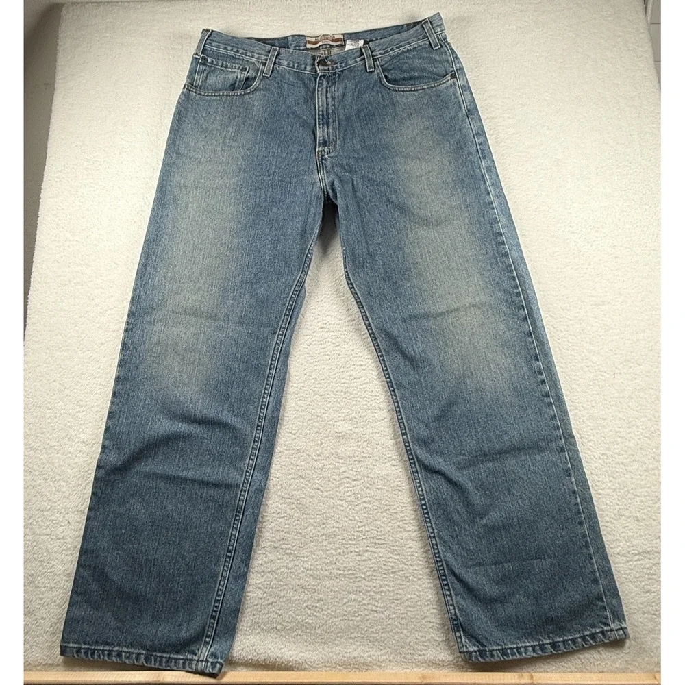 Levi's Authentic Signature Jeans Mens 38x32 Blue Denim Loose Fit‎ Straight Leg